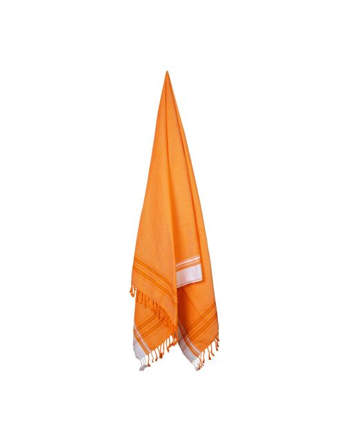 Fouta en coton orange - 100x200 cm