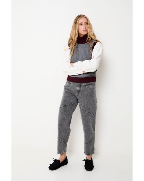 Jeans Cortes Bleach in cotone grigio