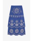 Gonna Bombay Embroidery in cotone blu