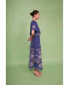 Gonna Bombay Embroidery in cotone blu