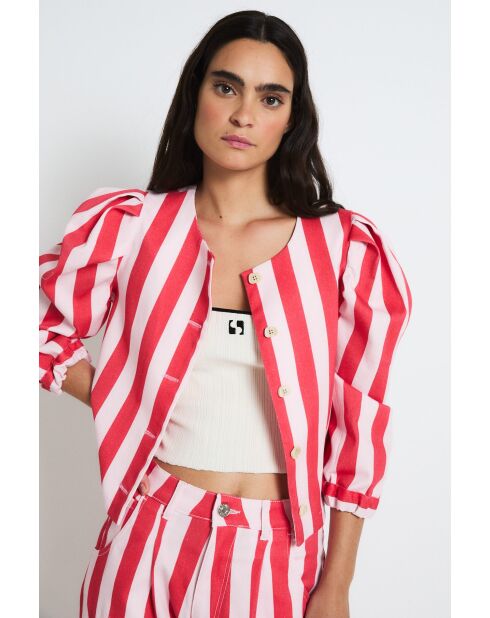 Chaqueta roja de algodón Farol Barras
