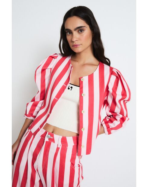 Chaqueta roja de algodón Farol Barras
