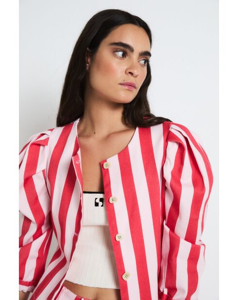 Chaqueta roja de algodón Farol Barras