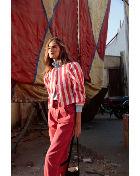 Chaqueta roja de algodón Farol Barras
