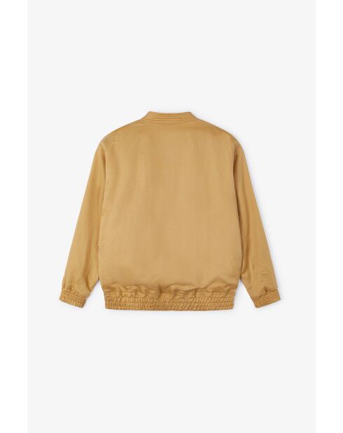 Lino ockerfarbene Bomber-Leinenjacke