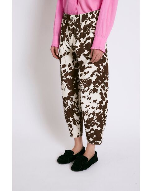Jean en coton Boyfriend Vaca marron