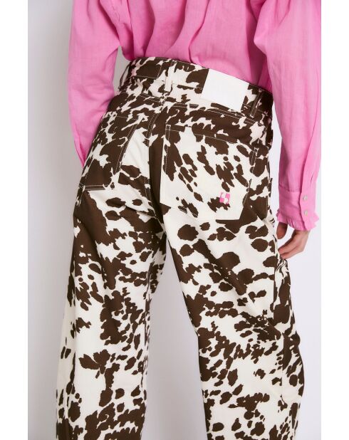 Jean en coton Boyfriend Vaca marron