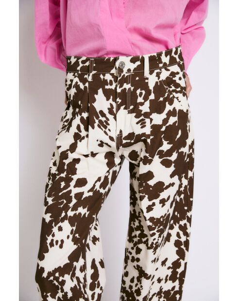 Jean en coton Boyfriend Vaca marron