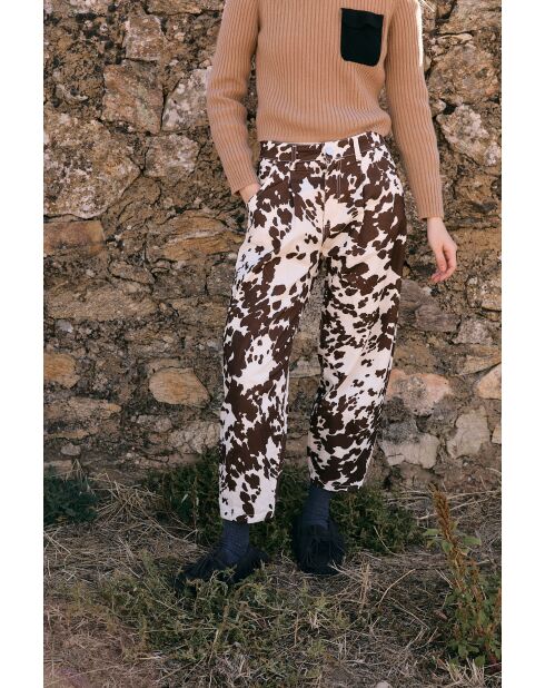 Jeans Boyfriend Vaca in cotone marrone