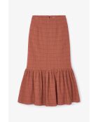 Kamelfarbener Baumwollrock India Tweed
