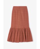 Kamelfarbener Baumwollrock India Tweed
