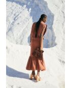 Kamelfarbener Baumwollrock India Tweed