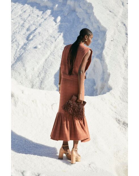 Gonna India Tweed in cotone cammello