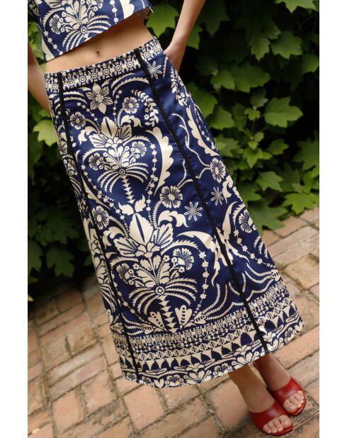 Gonna Violeta Italia in cotone blu scuro