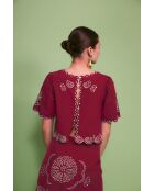 Top en coton Bombay Embroidery cereza