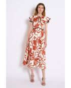 Monica Tropical teja katoenen jurk