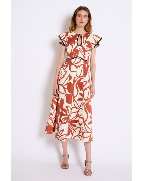 Monica Tropical teja katoenen jurk