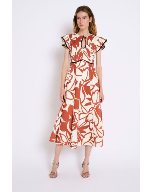 Monica Tropical teja katoenen jurk
