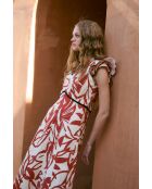Monica Tropical teja katoenen jurk