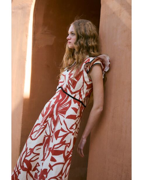 Monica Tropical teja katoenen jurk