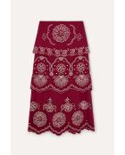 Gonna Bombay Embroidery Cereza in cotone