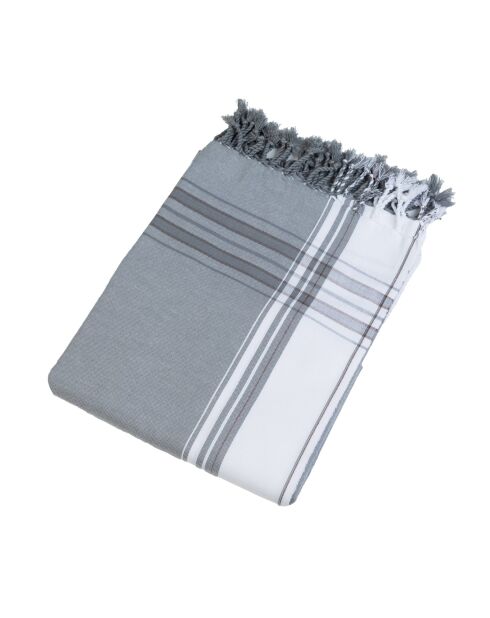 Fouta en coton grise - 100x200 cm