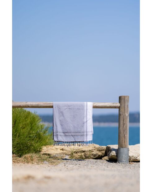 Fouta en coton grise - 100x200 cm