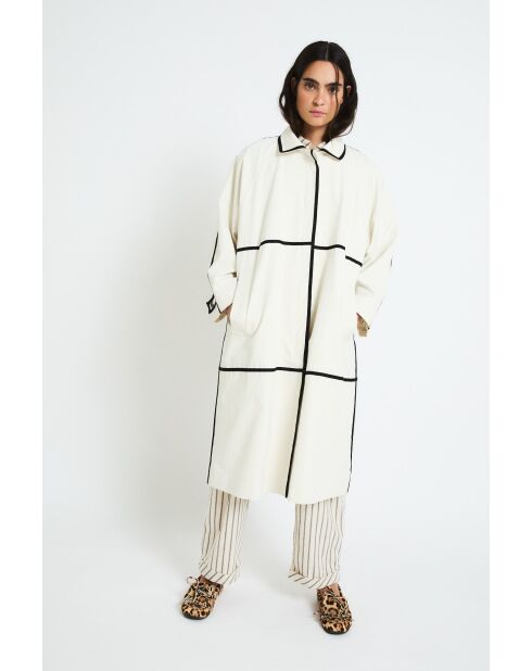 Gabardina Cintas Lluvia color crudo