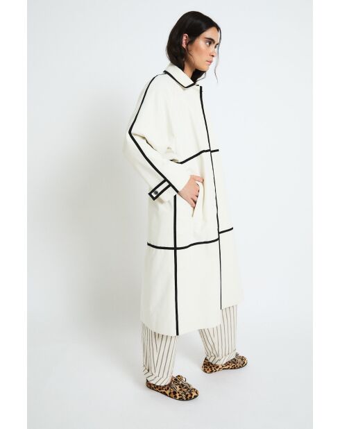 Gabardina Cintas Lluvia color crudo
