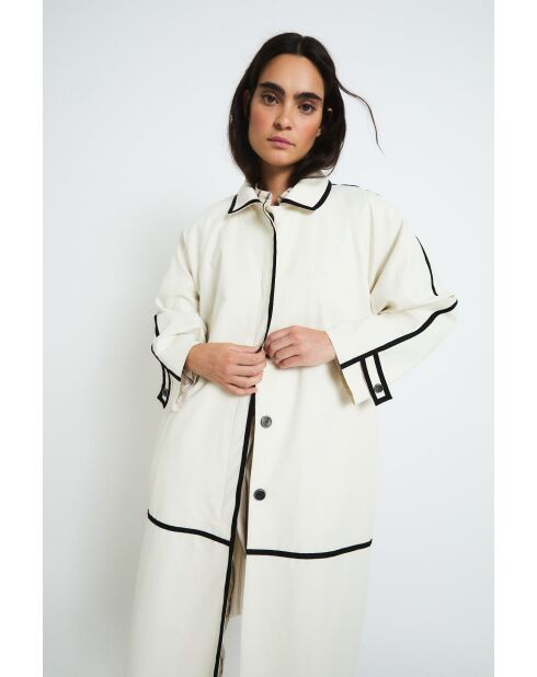 Gabardina Cintas Lluvia color crudo