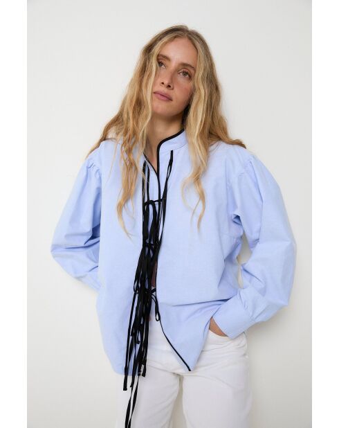 Sur-Chemise en coton Tokio Oxford bleu