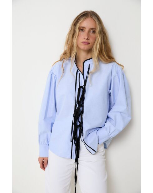 Sur-Chemise en coton Tokio Oxford bleu