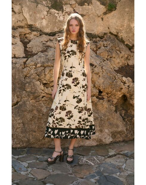 Column Lilas ecrufarbenes Baumwollkleid