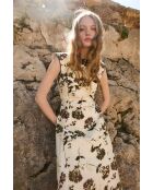 Column Lilas ecrufarbenes Baumwollkleid