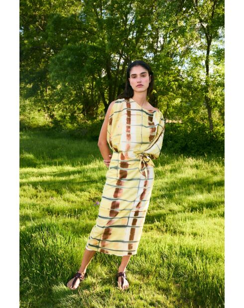 Italiano Batik gele katoenen jurk