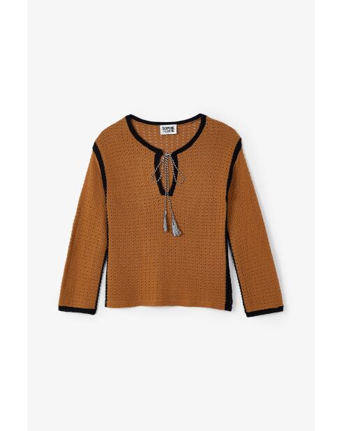 Pullover Ibiza Punto in cotone caramello