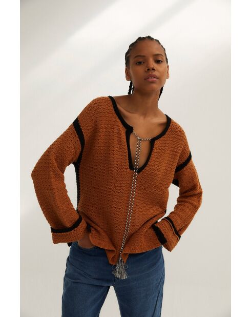 Pullover Ibiza Punto in cotone caramello
