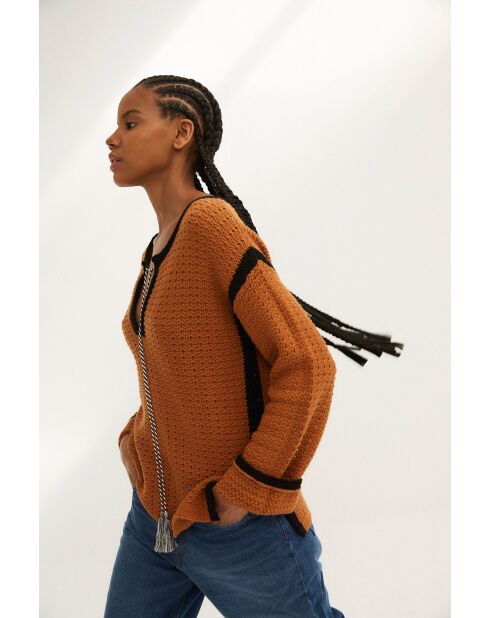 Pullover Ibiza Punto in cotone caramello