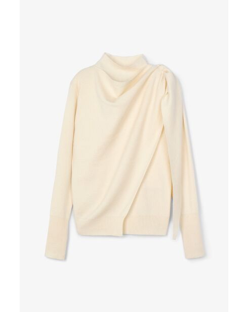 Pullover Pañuelo Punto in lana ecru