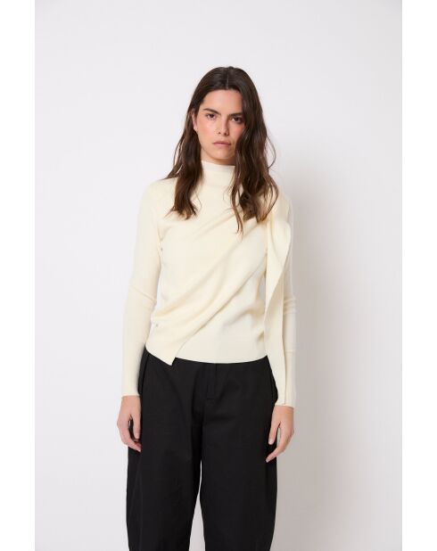 Pullover Pañuelo Punto in lana ecru