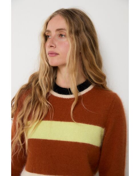 Pullover Nagoya Punto in lana caramello