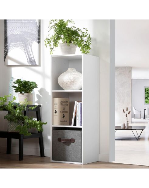 Estante de almacenamiento blanco contemporáneo de 3 compartimentos