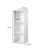 Estante de almacenamiento blanco contemporáneo de 3 compartimentos