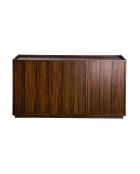 Abel 3-türiges Sideboard mit Rand in Nussbaumoptik, L.140 cm