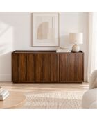 Abel 3-türiges Sideboard mit Rand in Nussbaumoptik, L.140 cm