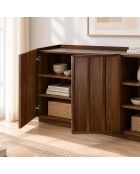 Abel 3-türiges Sideboard mit Rand in Nussbaumoptik, L.140 cm