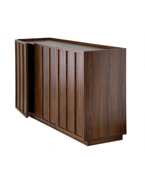 Abel 3-türiges Sideboard mit Rand in Nussbaumoptik, L.140 cm
