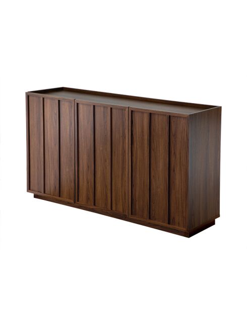 Abel 3-türiges Sideboard mit Rand in Nussbaumoptik, L.140 cm