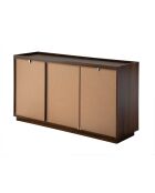 Abel 3-türiges Sideboard mit Rand in Nussbaumoptik, L.140 cm