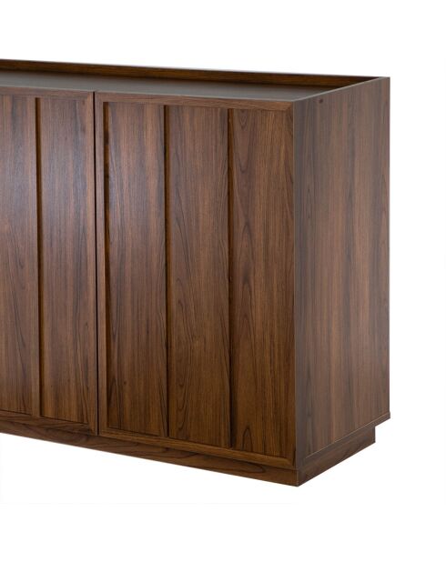 Abel 3-türiges Sideboard mit Rand in Nussbaumoptik, L.140 cm